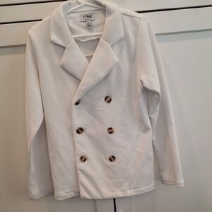 CREW  Kids Ivory Blazer with Button Detail
